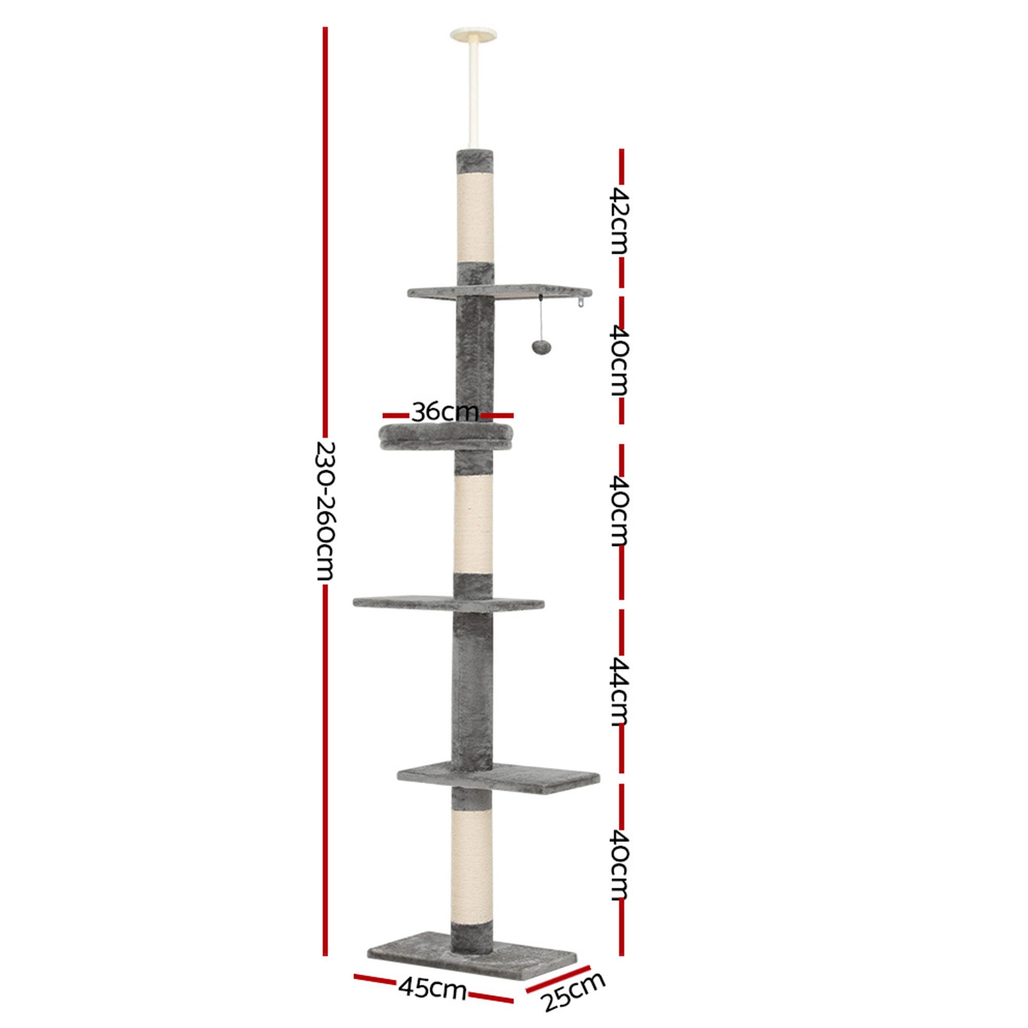 i.Pet Cat Tree 290cm Tower Scratching Post Scratcher Floor to Ceiling Cats Bed image 2