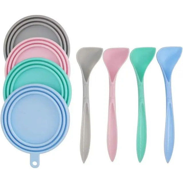 4 Pack Can Covers and 4 Pack Pet Spoons Set