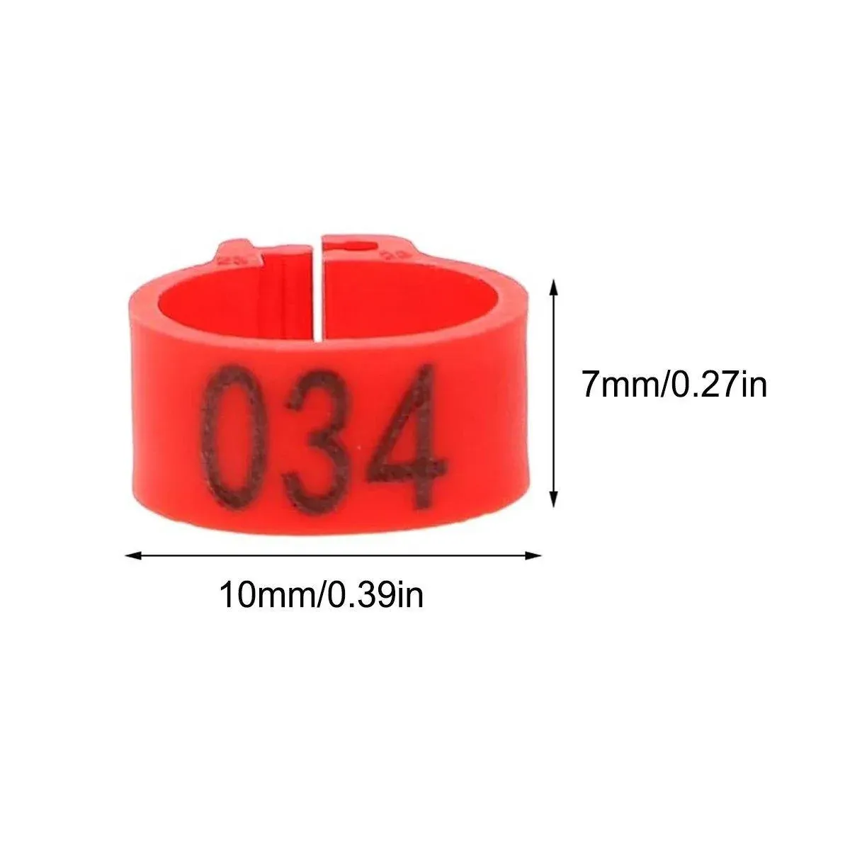 100X 001-100 Digital Numbered Bird Leg Band Rings Clip For Pigeon Parrot Poultry - White image 4