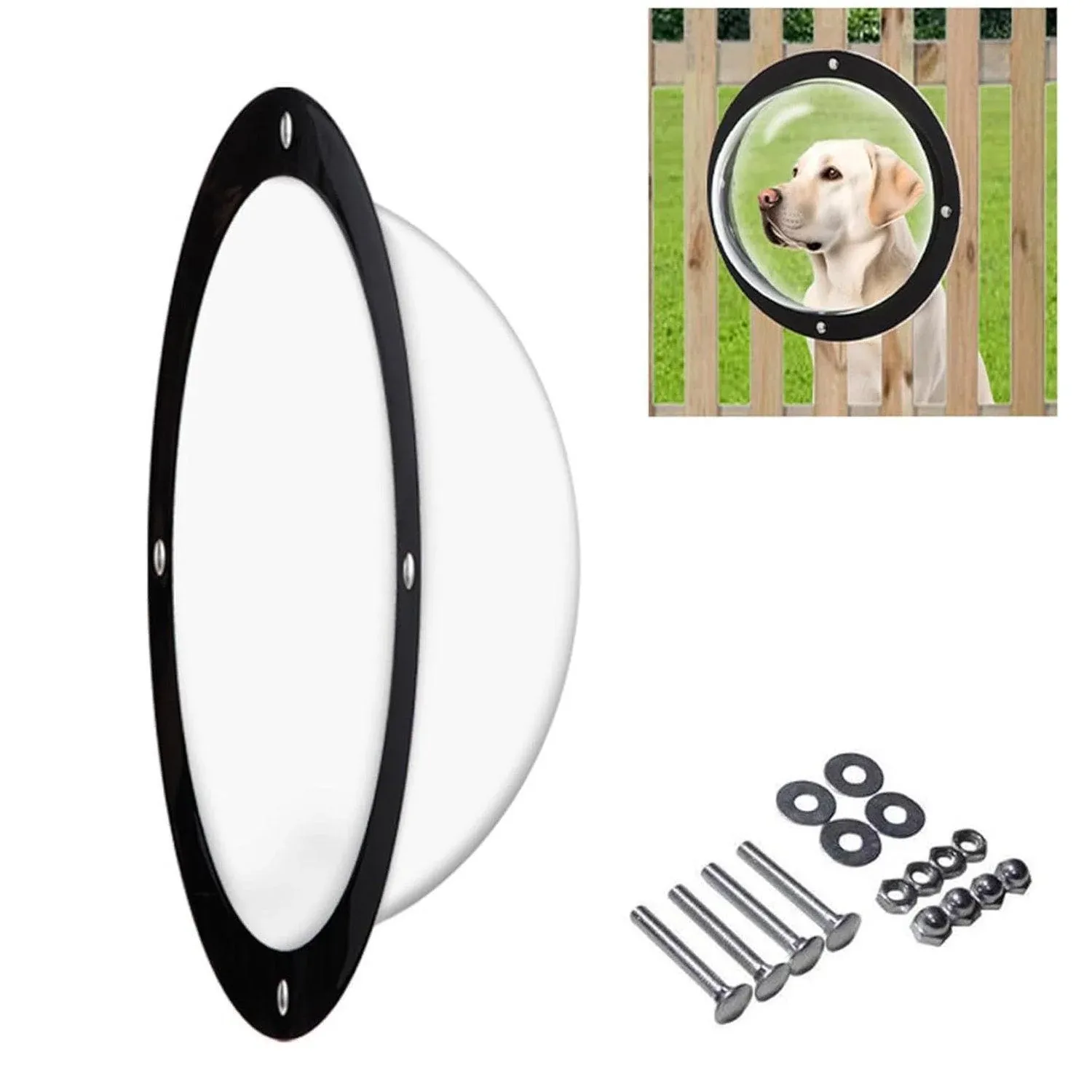 Dog Porthole Window Round Transparent for Fence Pet Peek Look Out Durable Dome image 8