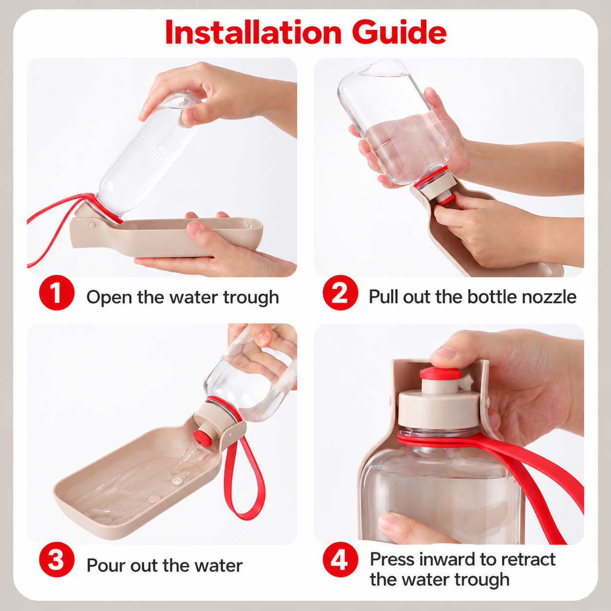 Green Portable Dog Water Bottle 550ml - Foldable Travel Pet Drinking Bottle with Wide… image 7