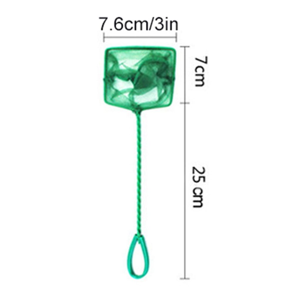 Aquarium Fishing Net Fish Tank Cleaning Tools Green Fine Mesh Net with Plastic Handle image 3