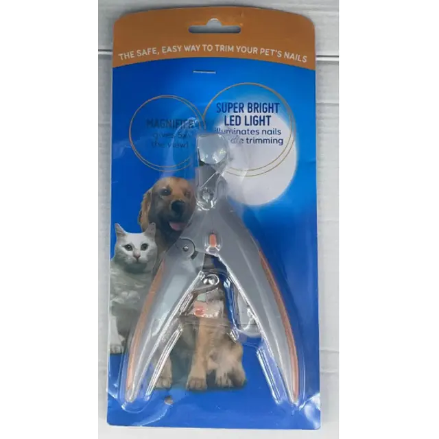 Illuminated Pet Nail Clippers with 5x Magnifier & LED Light - Professional Safety Claw…