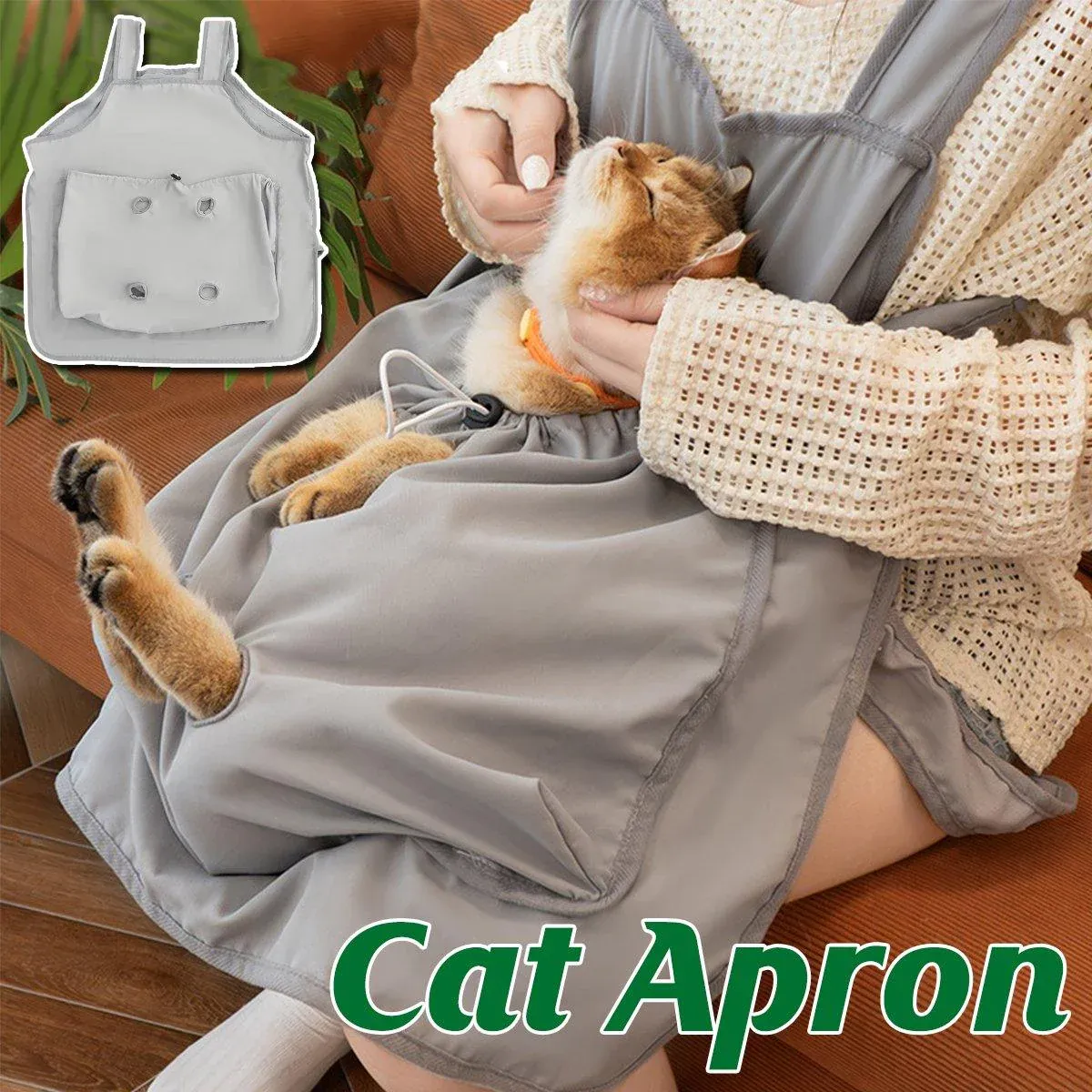 Cat Carrying Apron Non Stick Hair Kangaroo Pouch Pet Grooming Suit Portable image 13