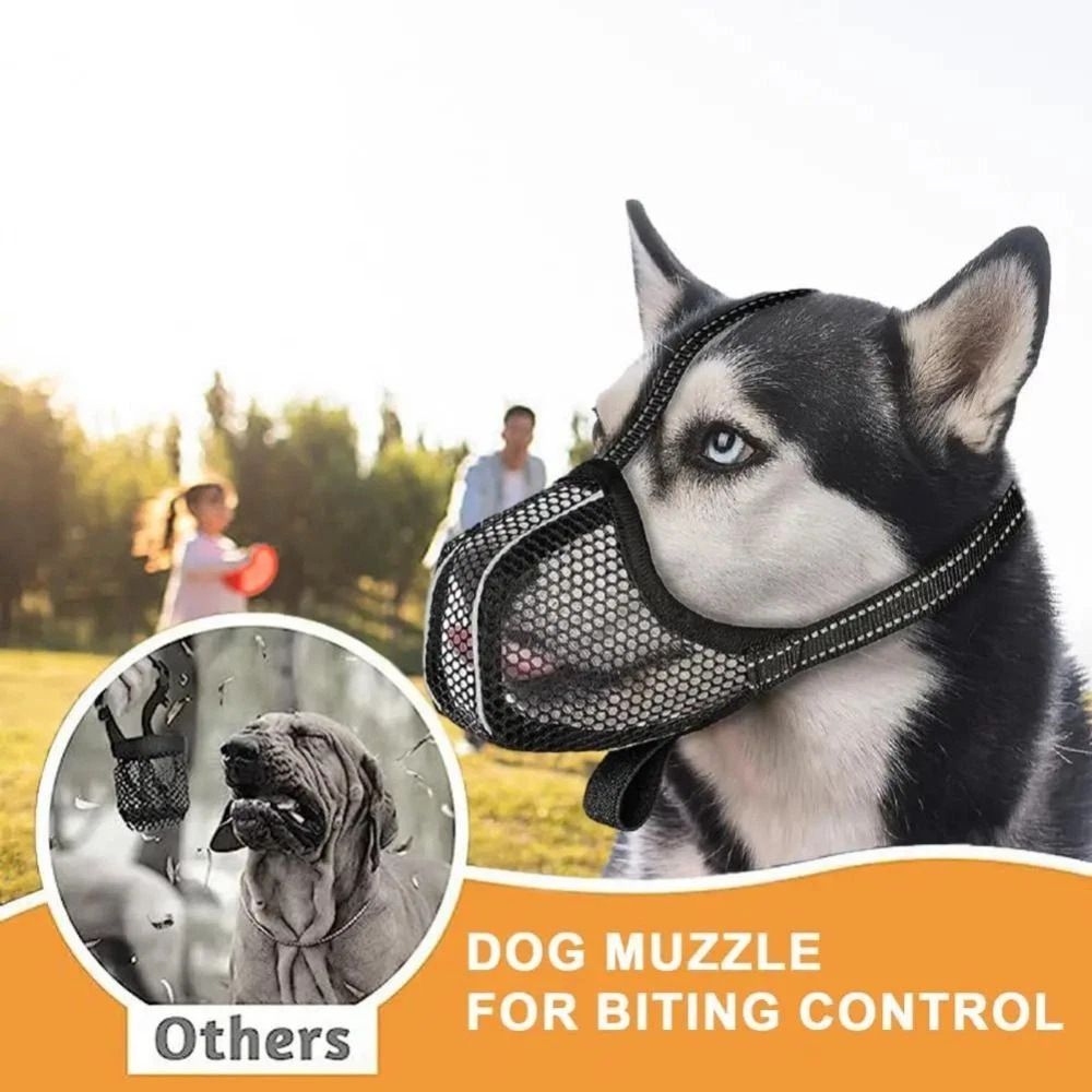 Breathable Mesh Dog Muzzle for Long-Snout Breeds with Reflective Adjustable Straps image 10