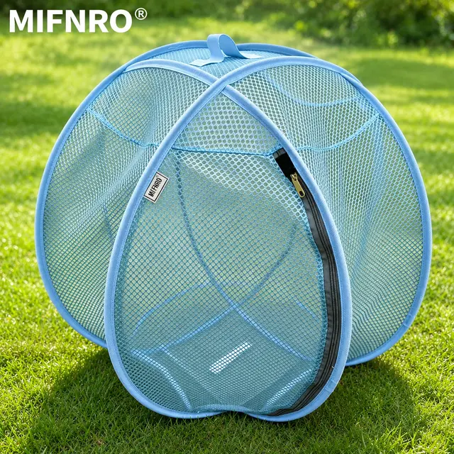 Portable Foldable Pet Playpen Pop Up Mesh Tent for Small Cats Dogs Rabbits…, Blue