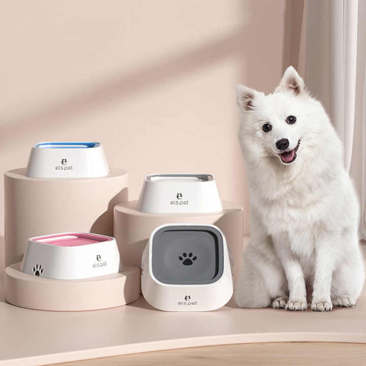 Grey Anti-Spill Floating Pet Water Bowl for Dogs and Cats - 1L Capacity image 2