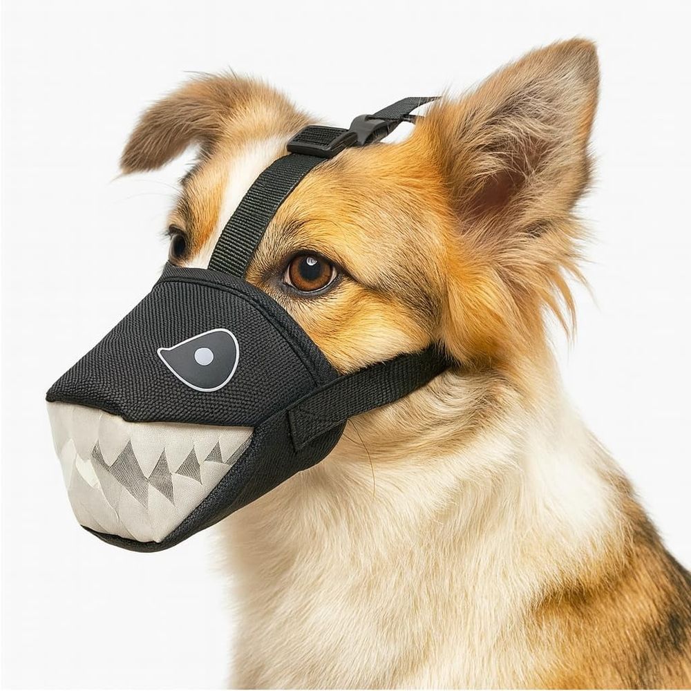 Dog Muzzle Shark Design – Mesh Soft Muzzle for Small Medium Large Sized Dogs… image 2