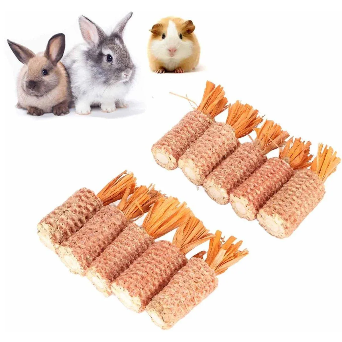 10pcs Pet Chewing Radish Hamster Toys Corn Cob Teething Sticks for Small Animals image 12