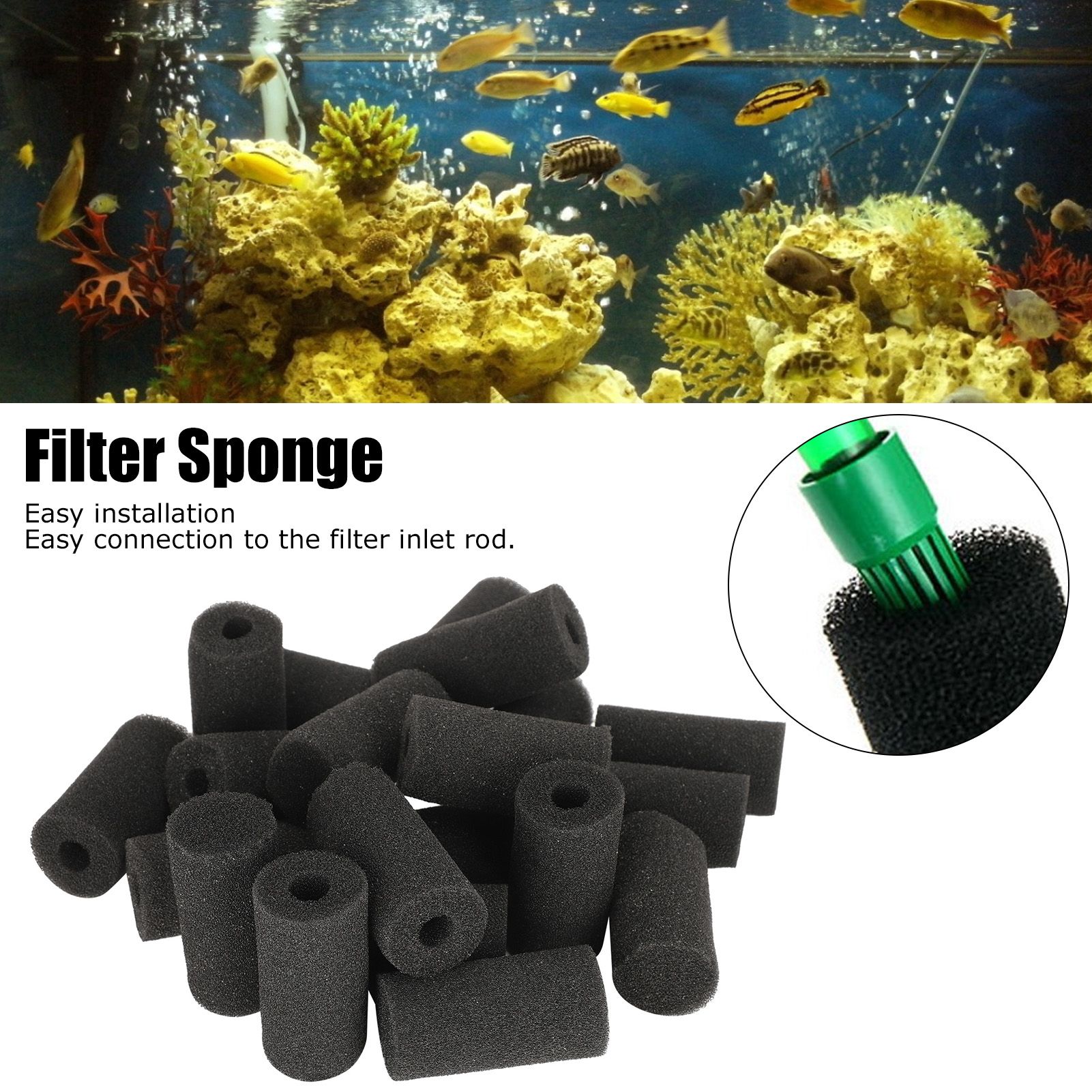 20Pcs Aquarium Fish Tank Water Inlet Sponge Filter Protector Cover Replacement… image 13
