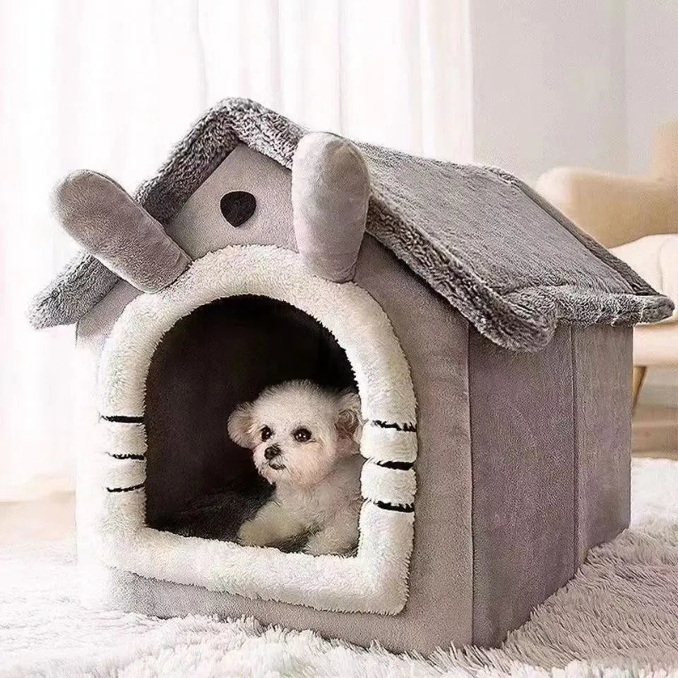 Soft Indoor Dog House & Bed - Washable Grey image 6