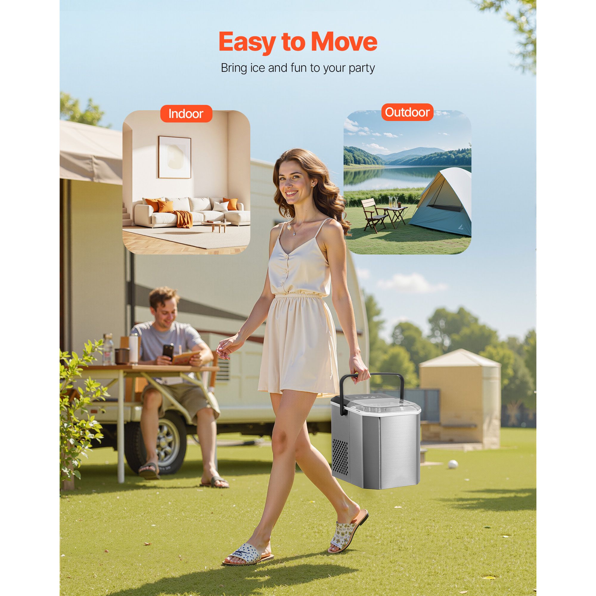 Portable Countertop Ice Maker 26Lbs/24H Self-Cleaning with Scoop Basket image 6