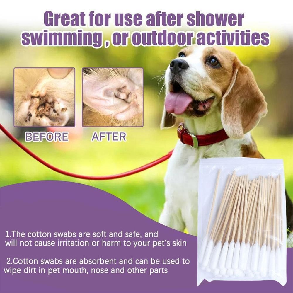 Long Cotton Swabs for Pet Ear Cleaning, Makeup Application, 100 Count image 5