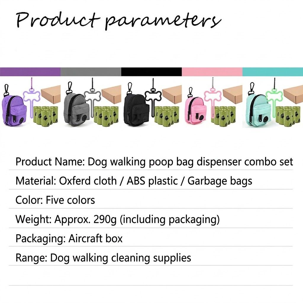 Carry Your Pup’s Mess in Style with a Durable Oxford Fabric Poop Bag Dispenser Set, Pink image 4