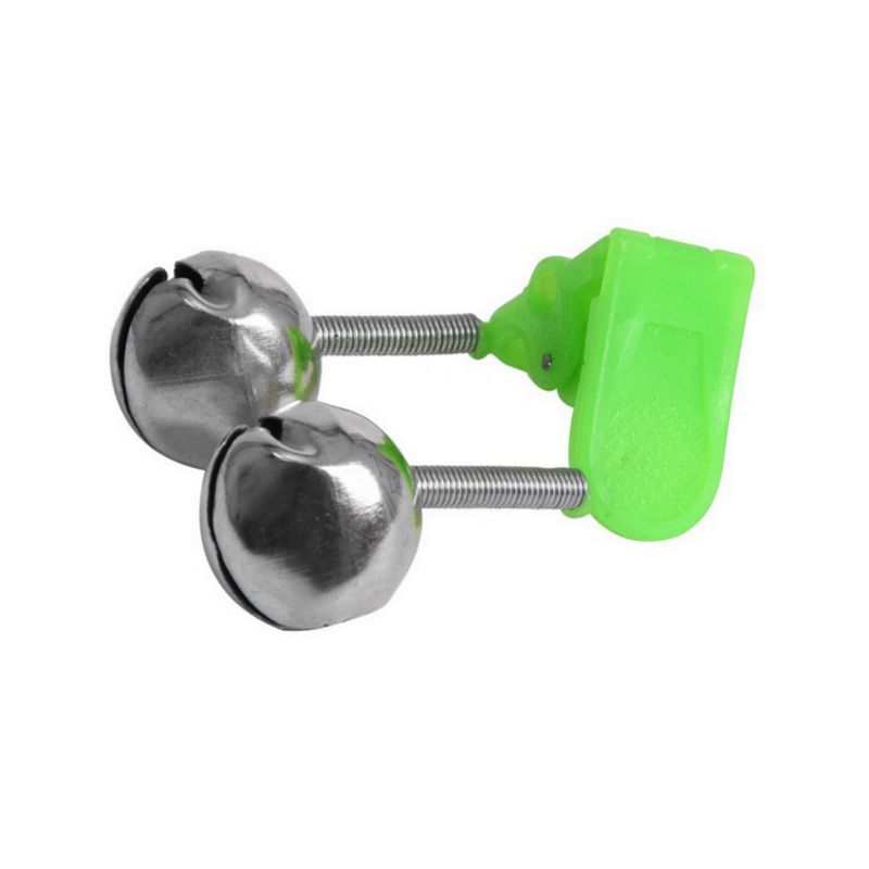 10 Pcs Fishing Rod Extra Loud Alarm Dual Alert Bell Green Silver Tone Dual Metal… image 3