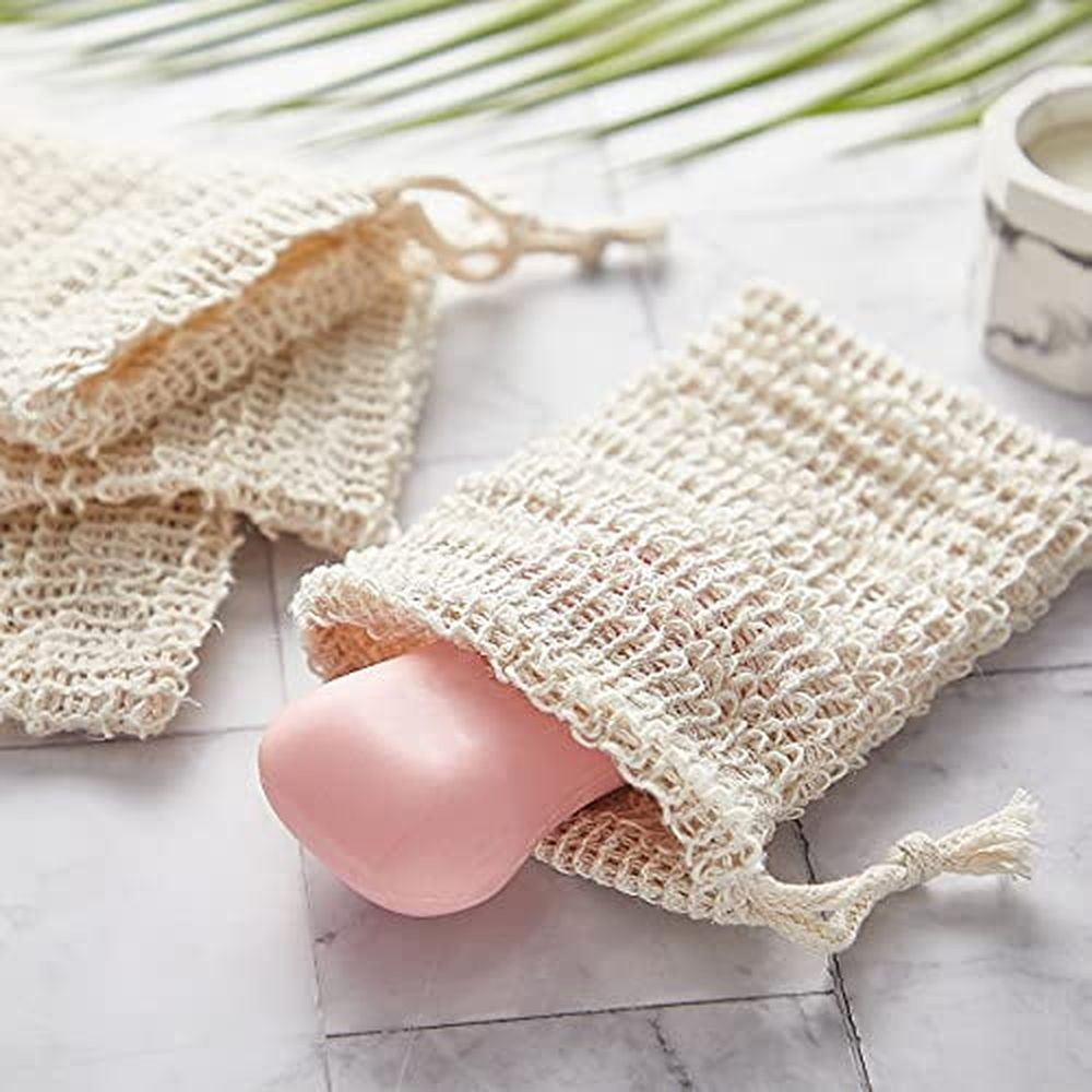 5 Pieces Soap Saver Bag Natural Sisal Exfoliating Soap Pouch for Foaming…, 10 × 15cm image 5
