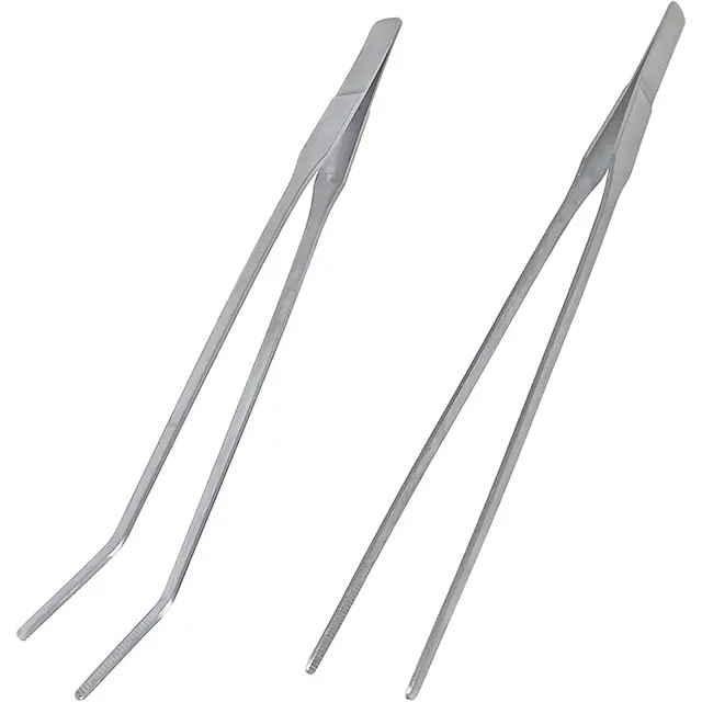 2 Pcs Feeding Tongs, Silver
