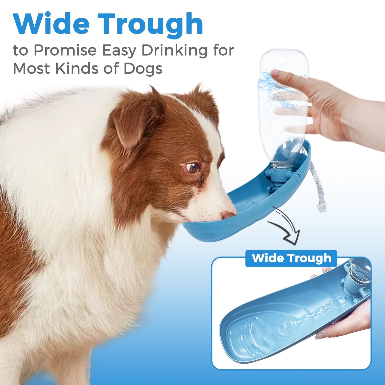 19oz Dog Water Bottle Collapsible Dog Travel Water Bottle image 4