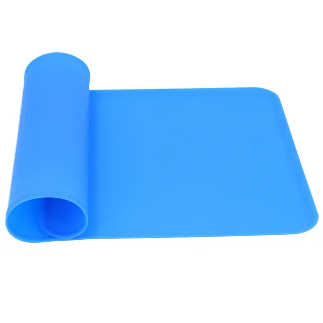 Silicone Placemat Leakage Proof Waterproof Non Slip Pet Feeding Bowl Mat Accessory, Blue