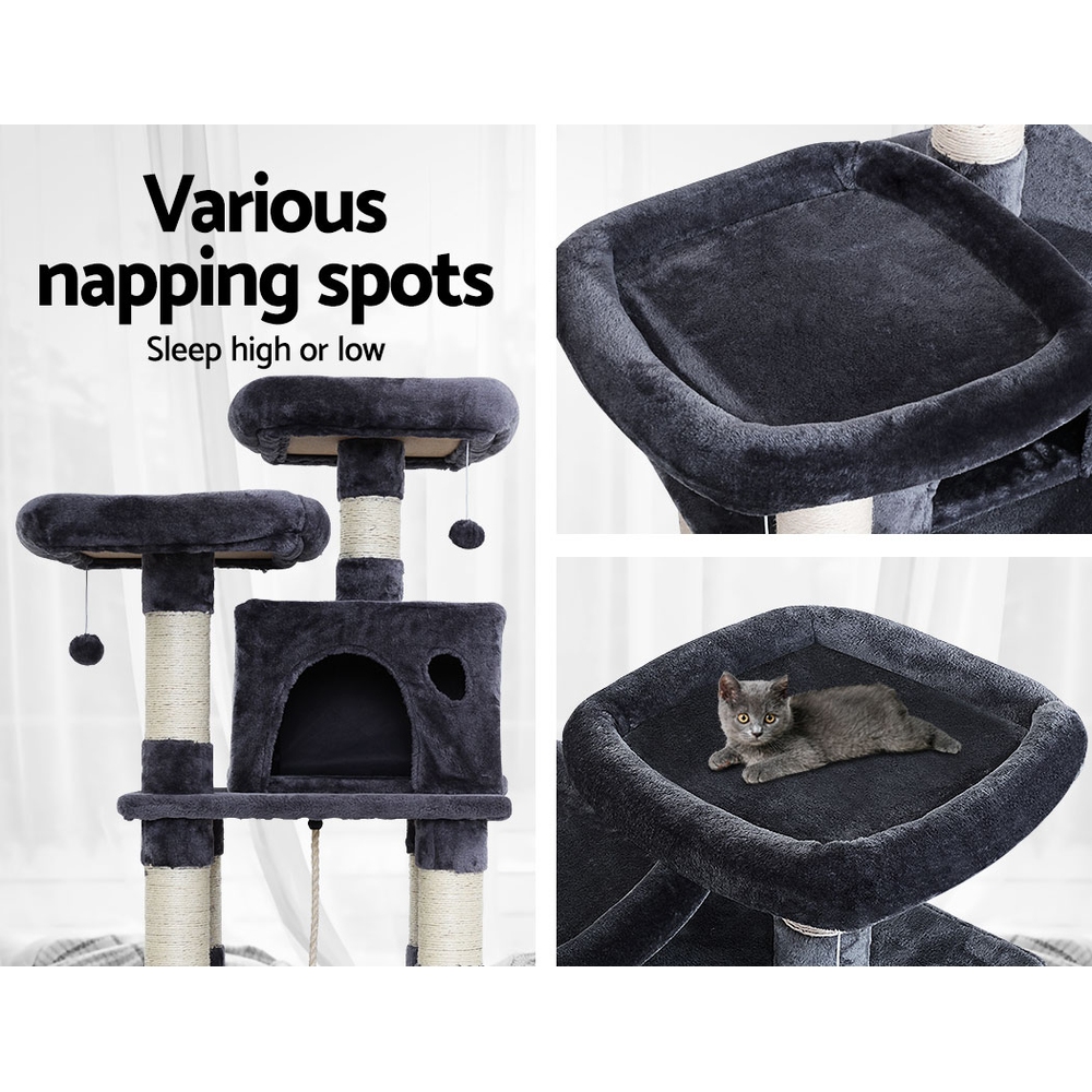 i.Pet Cat Tree 145cm Tower Scratching Post Scratcher Wood Condo House Large Bed image 5