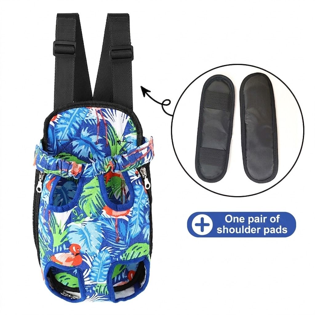Portable Pet Front Chest Backpack for Small Dogs and Cats – Hands-Free…, Navy, M/Small image 9