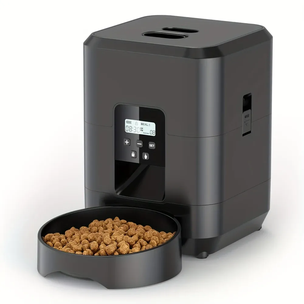 Timed Pet Feeder 2L Programmable Portions, Black