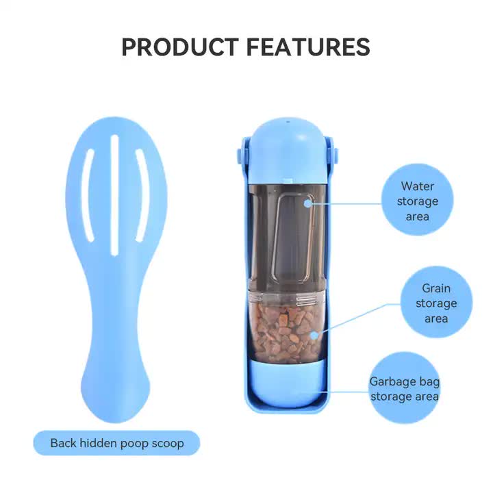 2-in-1 Portable Pet Water and Food Bottle - Leak-Proof Design with Water Lock and Easy… image 3
