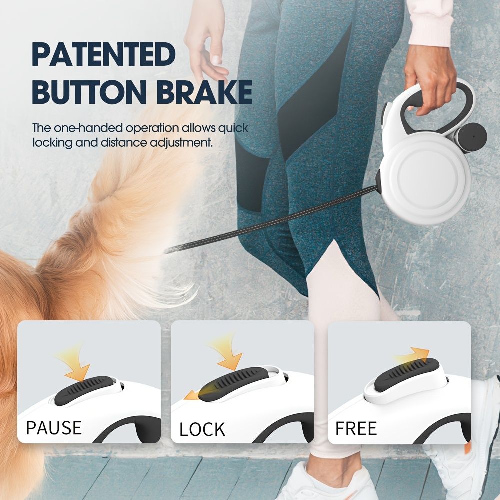 White retractable dog leash image 3