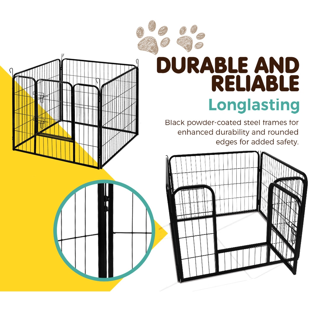 i.Pet 24" 8 Panel Dog Playpen Pet Exercise Cage Enclosure Fence Play Pen image 5