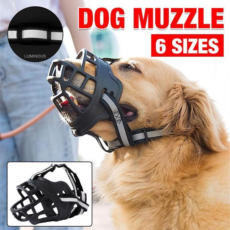 6 Sizes Adjustable Pet Dog No Bite Silicone Basket Muzzle Cage Mouth Mesh Cover - 6# image 2