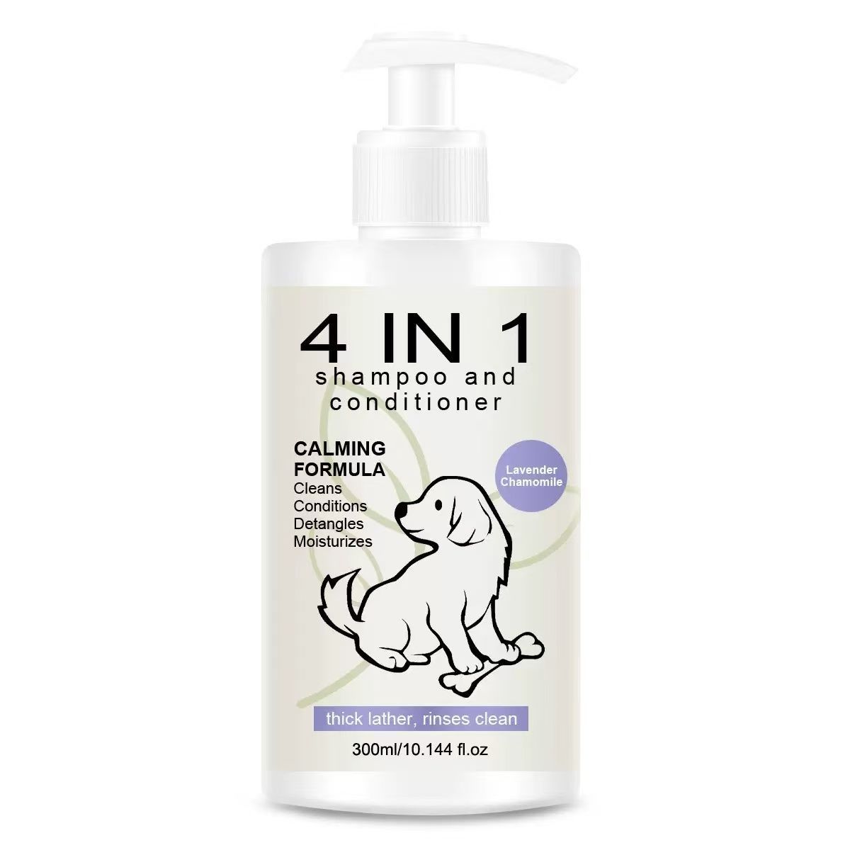 Dog Shampoo Dog Conditioner 4 In 1 Pet Care Calming Dog Shampoo Lavender - White… image 2