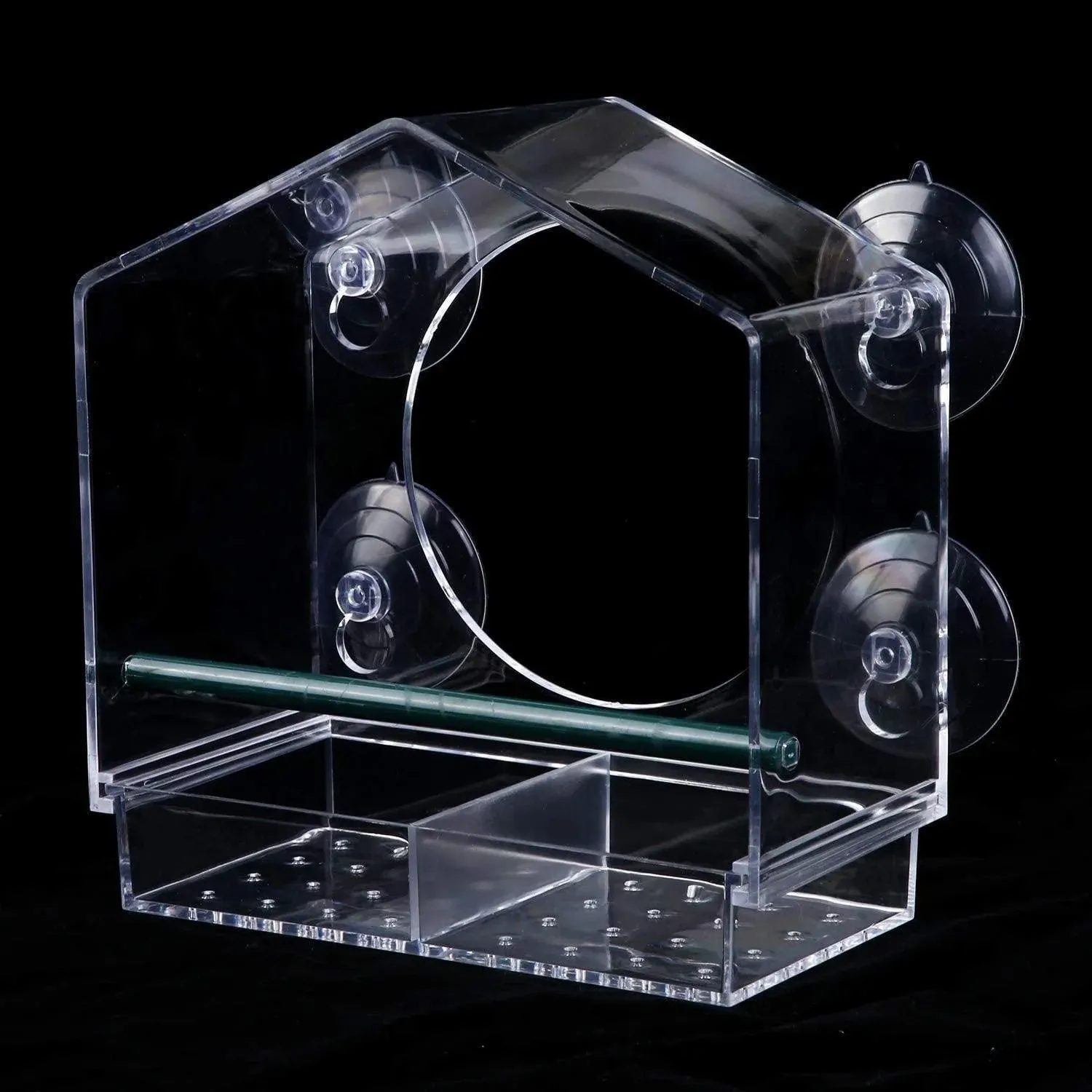 Clear Acrylic Window Bird Feeder with Strong Suction Cups and Removable Seed Tray image 7