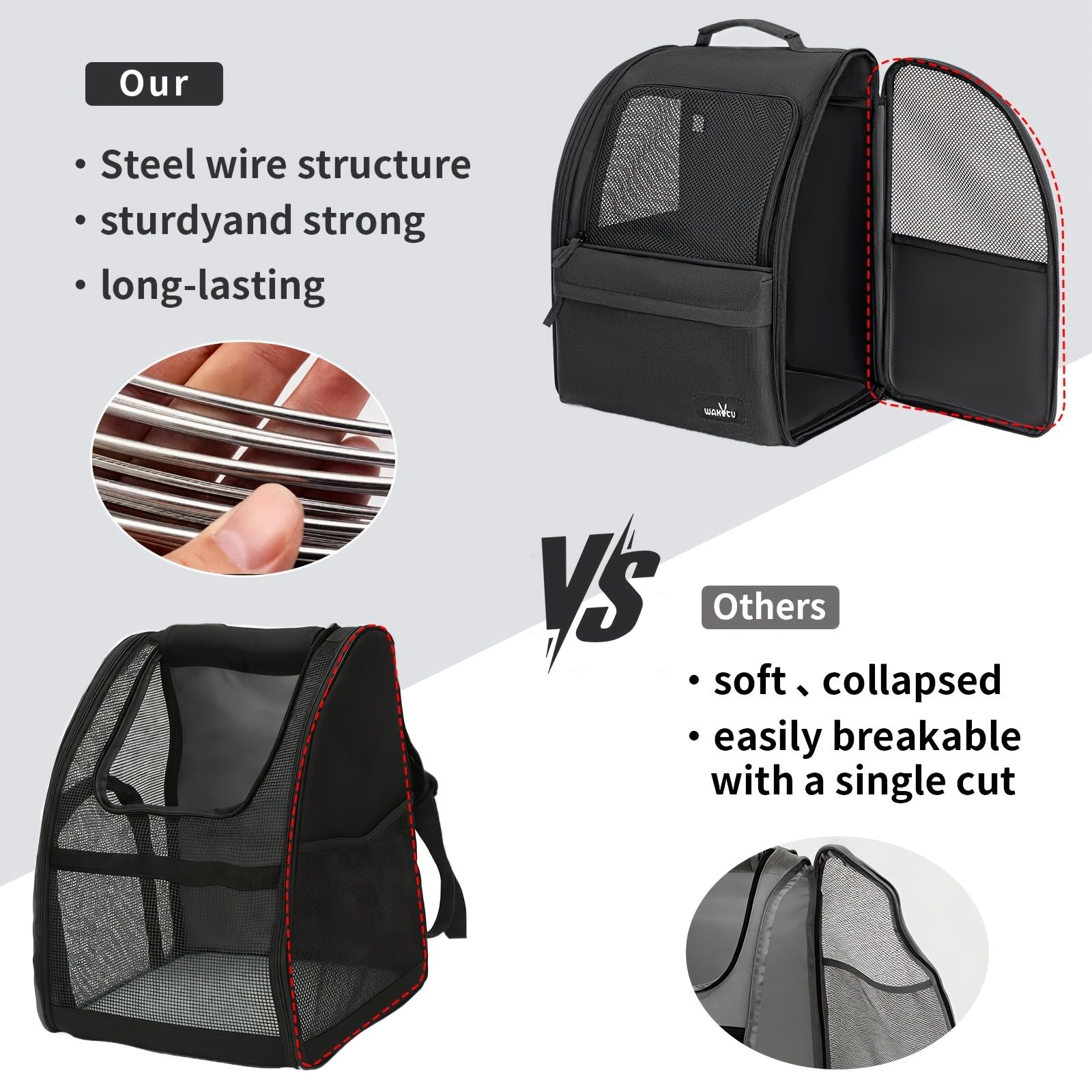 Black Blue dog carrier skylight dog carrier, Small image 9