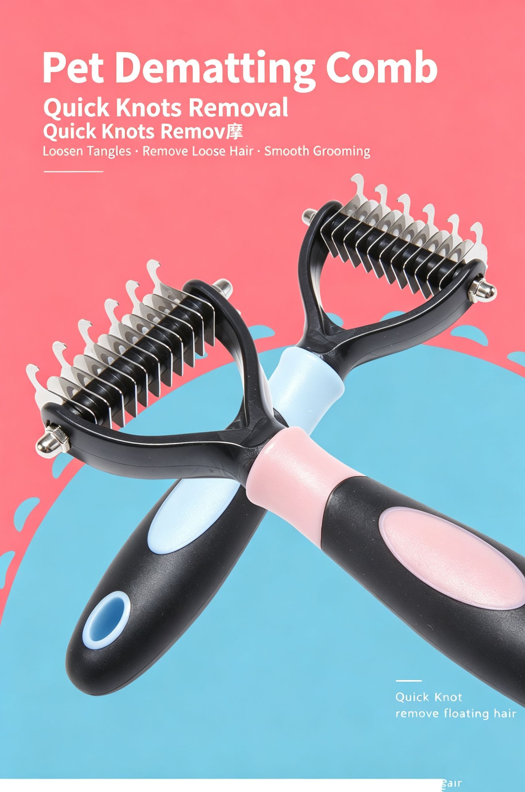 Pet Hair Removal Comb with Knot Brush image 2