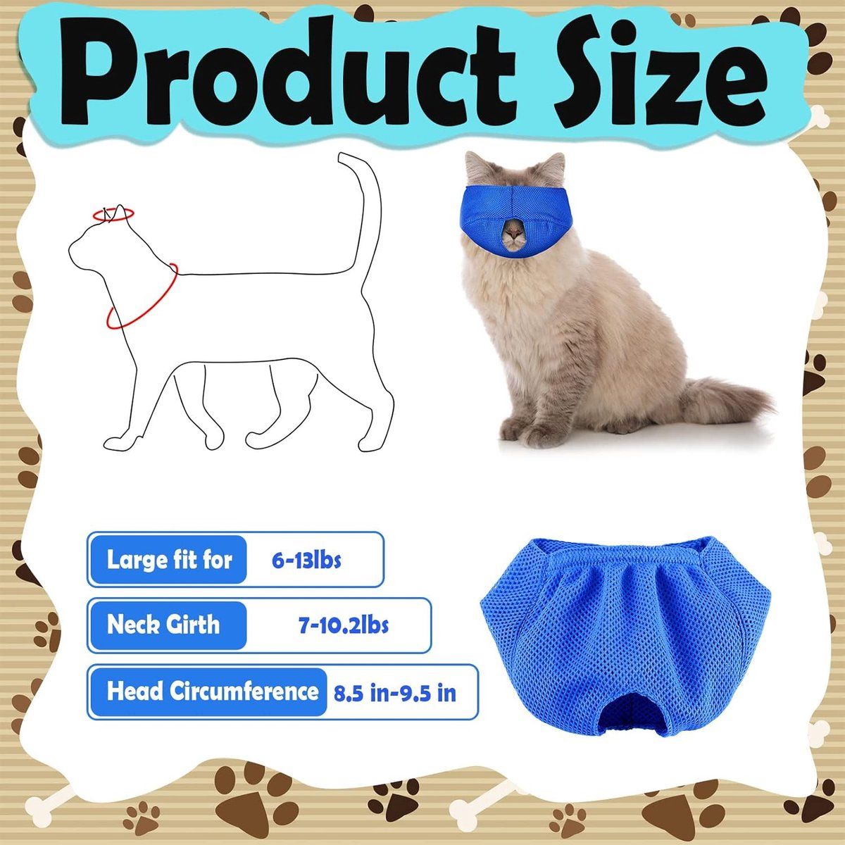 6 Piece Nylon Cat Muzzle Set, L image 7