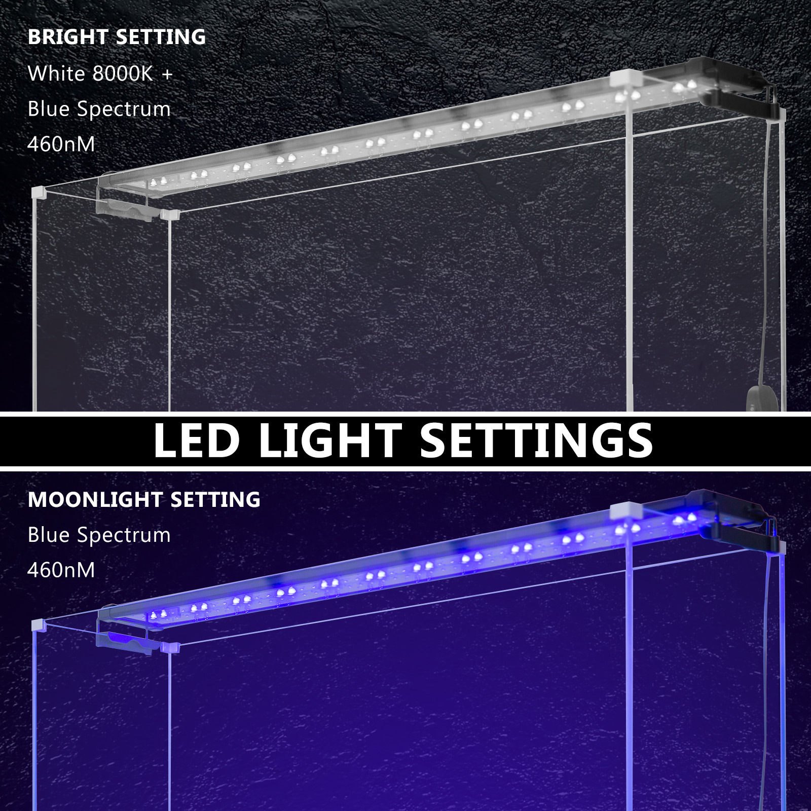 27W Set 2 Aquarium Blue White LED Light for Tank 95–115cm image 3