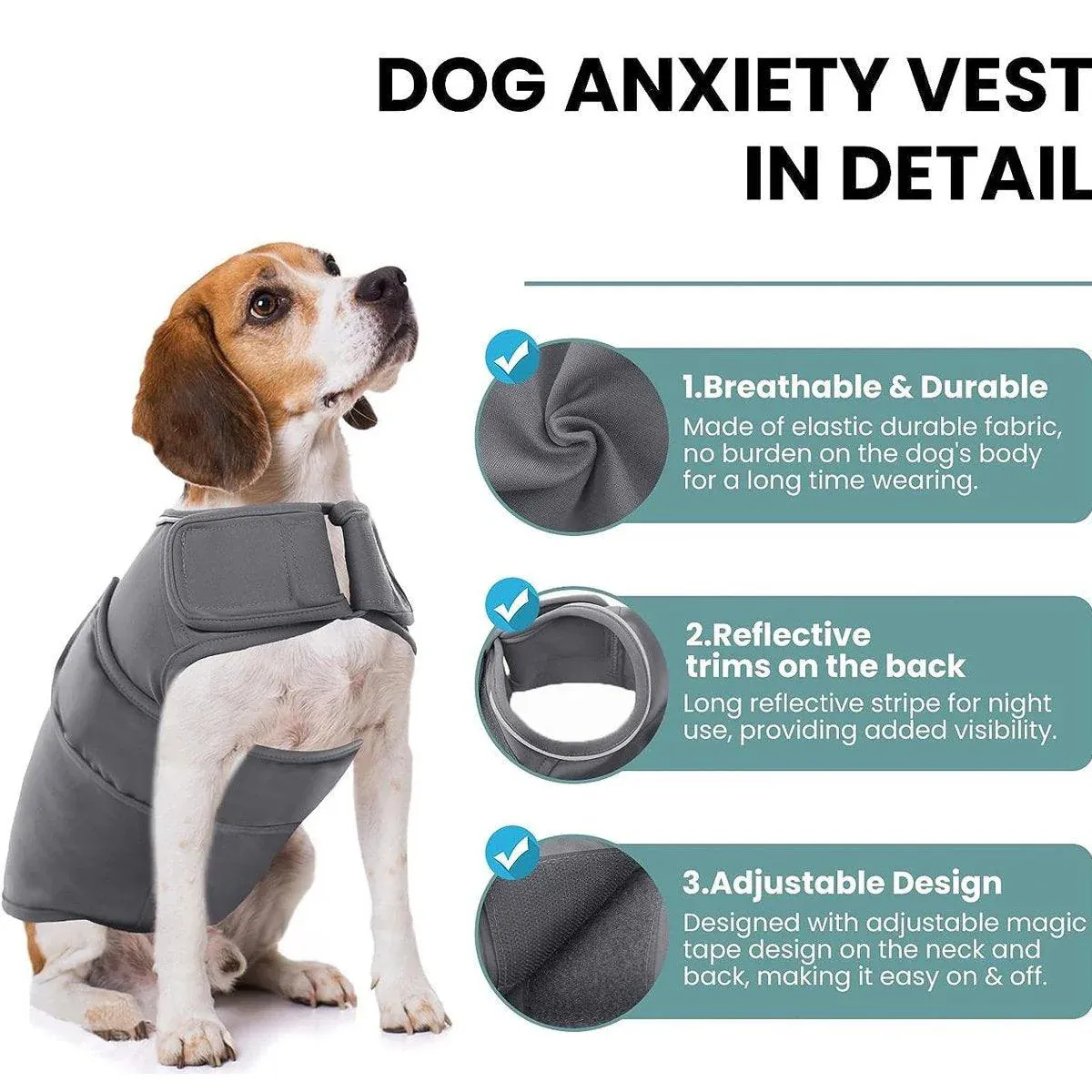 Pet Comfort Dog Relief Vest Jacket Soft Anxiety Coat for Small Medium Large Dogs - XL image 4
