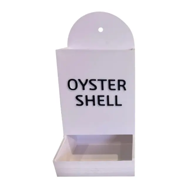 Automatic Chicken Oyster Shell & Grit Feeder - Metal Hanging Poultry Feeder Trough for…