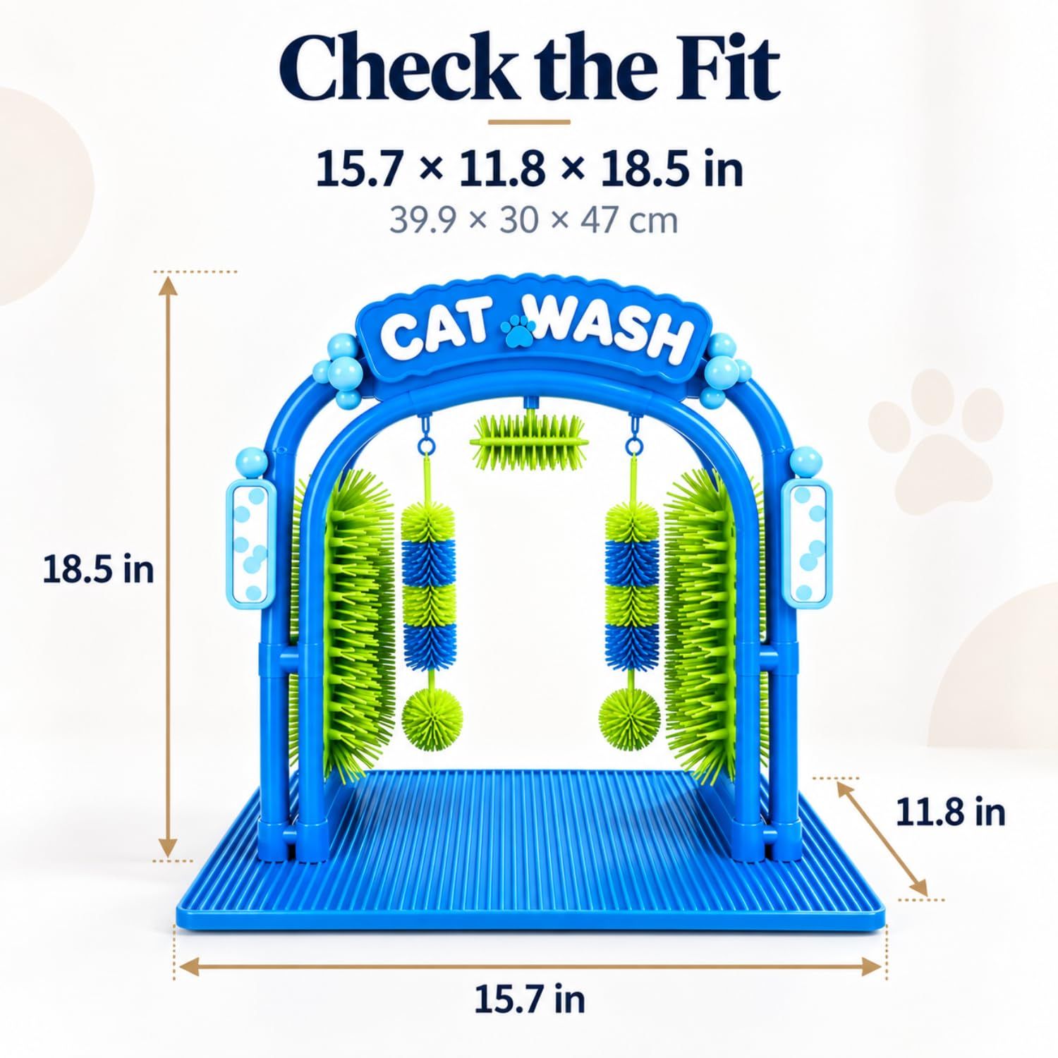 Indoor Cat Self-Grooming Arch: Gentle Dry Massage & Hair Removal For Your…, Blue image 3