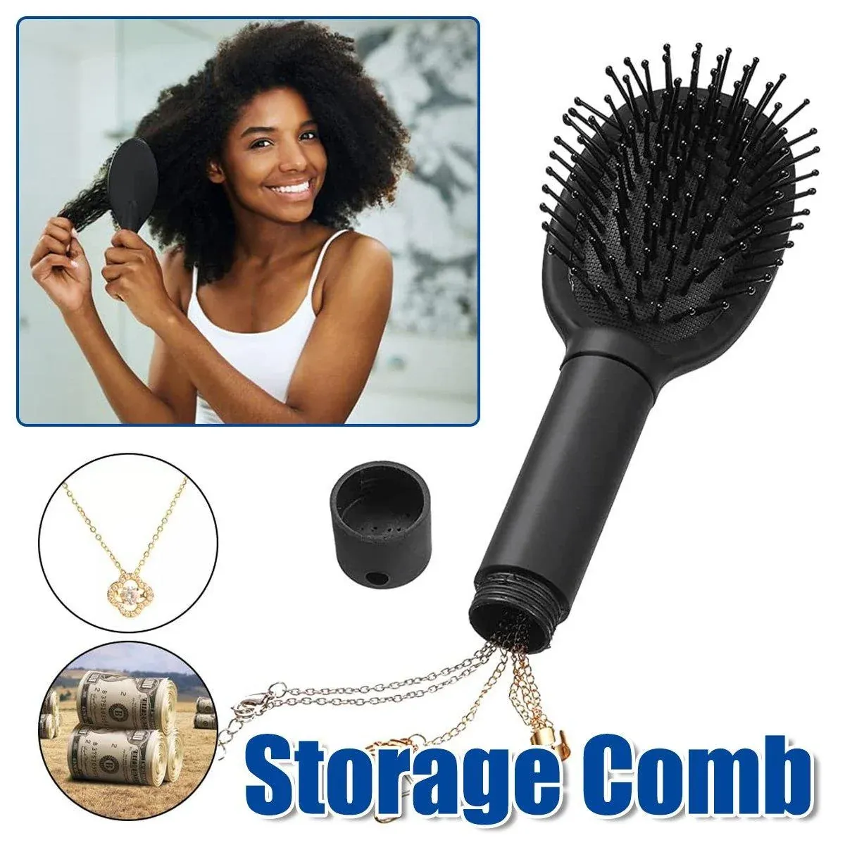 Secret Compartment Hair Comb Multi-functional Storage Hidden Money Medicine Box image 13