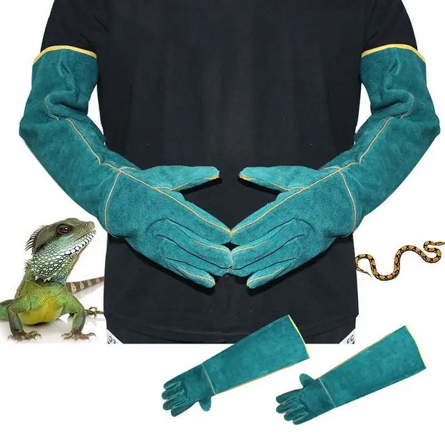 Clearance Reptile Anti-Bite Gloves Pet Protective Gloves for Monitor Lizard Snake Cat…