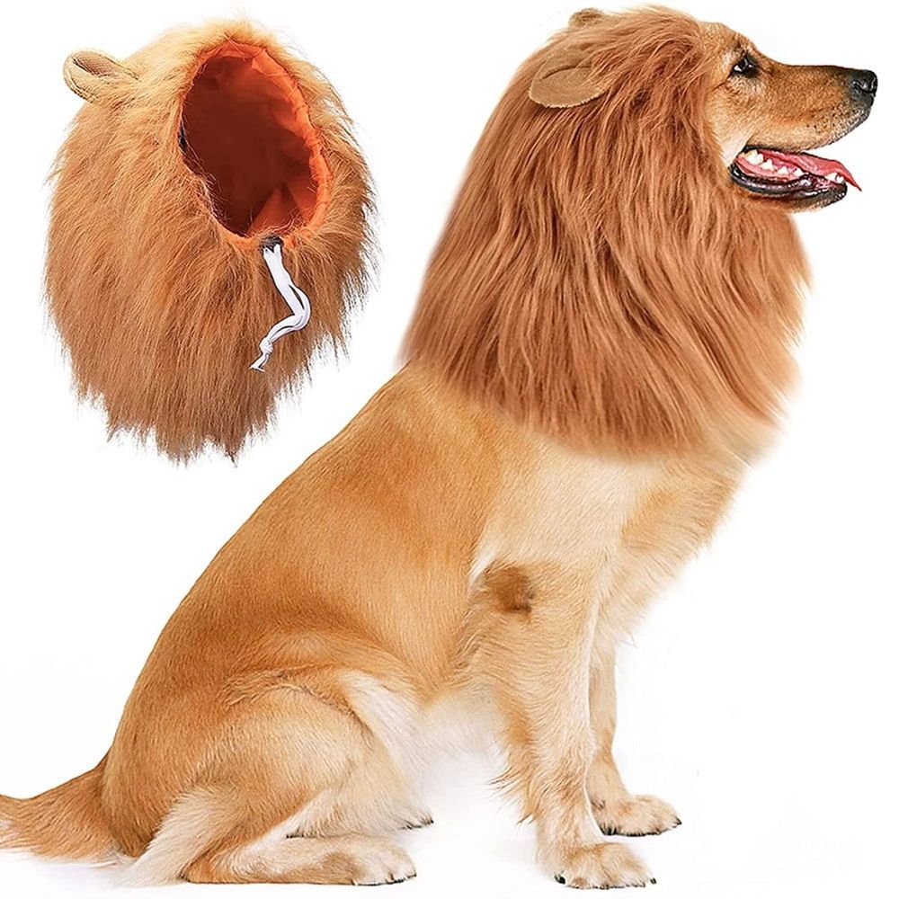 C Cute Pet Dog Cosplay Clothes Lion Mane for Dog Costumes Realistic Lion Wig for… image 3