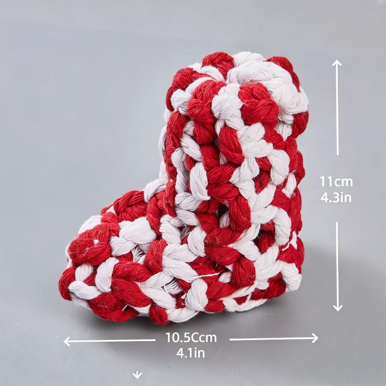Cotton Rope Squeaky Treat-Dispensing Boot Dog Toy for Small/Medium Dogs, Red image 12