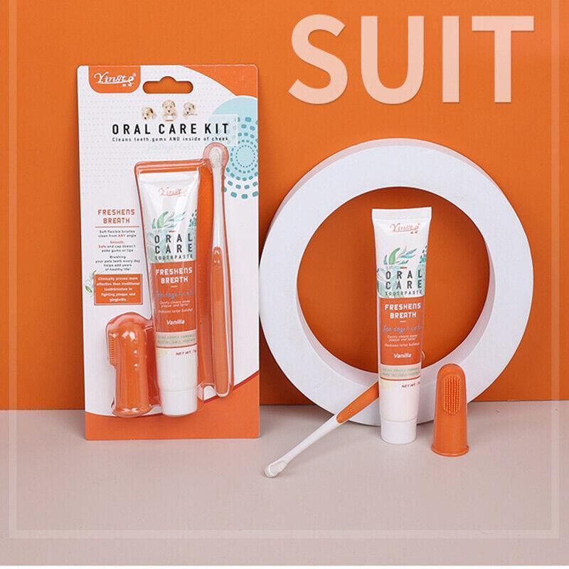 Pet Toothbrush Toothpaste Set for Cats and Dogs Vanilla Flavor Oral Care Kit image 12