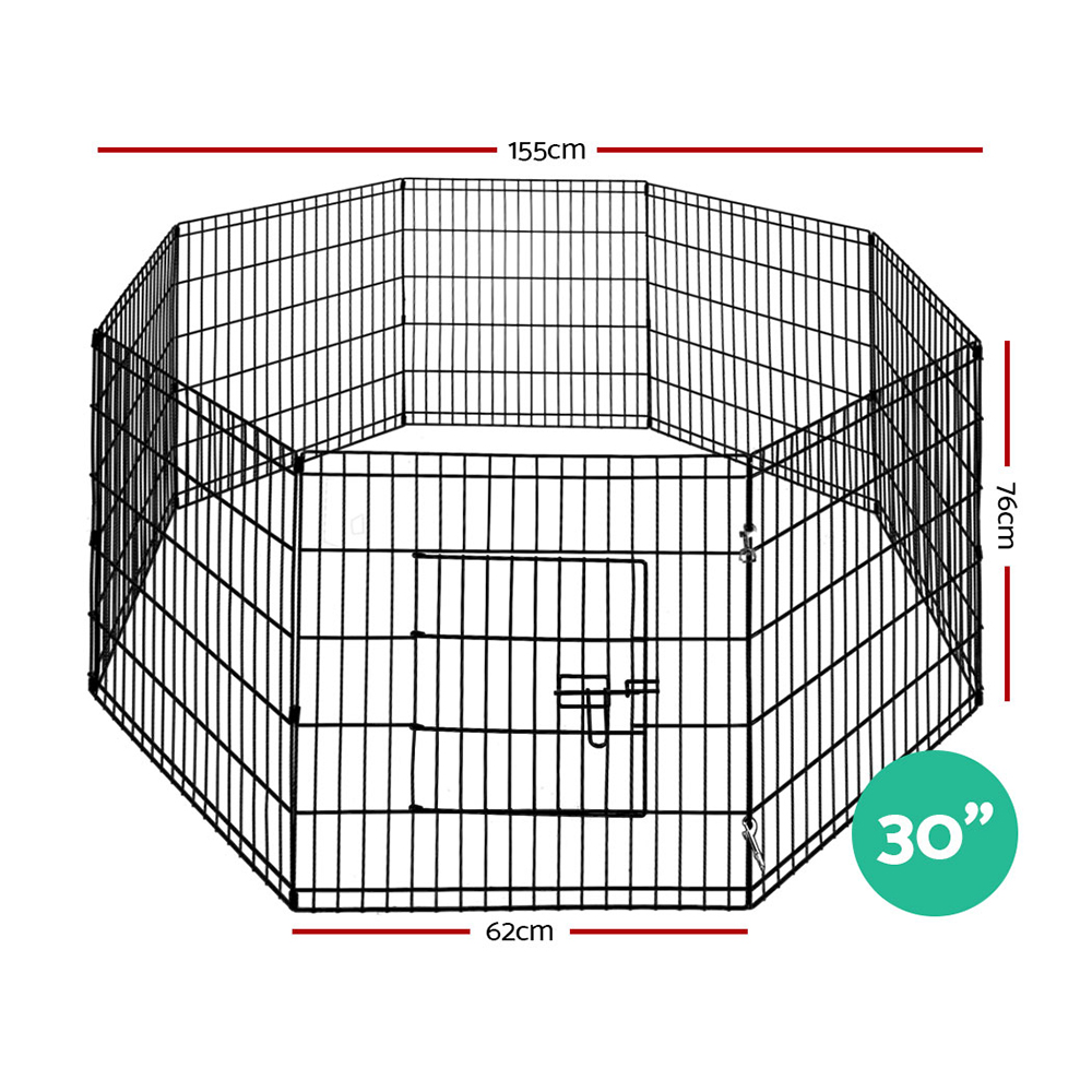 i.Pet 30" 8 Panel Dog Playpen Pet Fence Exercise Cage Enclosure Play Pen image 2