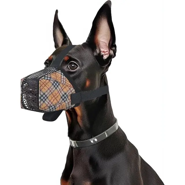 Dog Muzzle for Small Large Dogs - Soft Nylon Basket Muzzle with Adjustable Strap