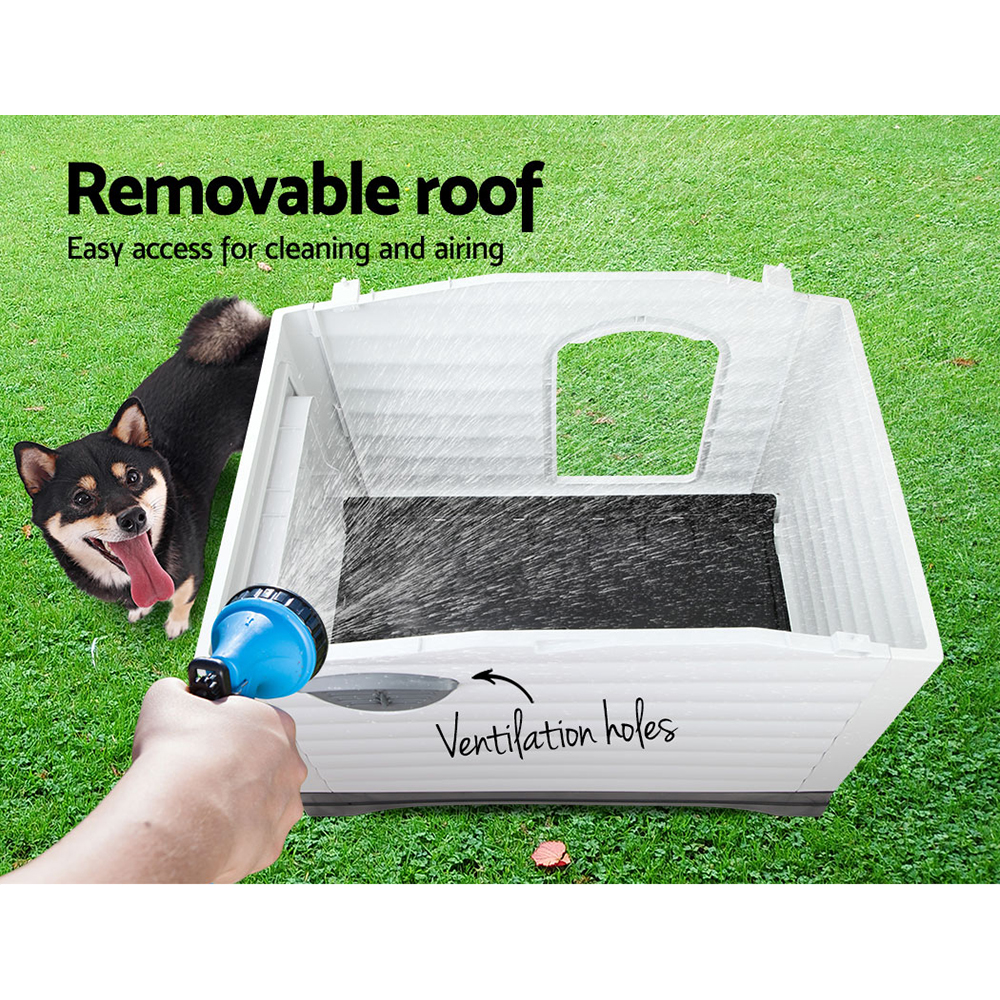 i.Pet Dog Kennel House Extra Large Outdoor Plastic Puppy Pet Cabin Shelter XL Grey image 6