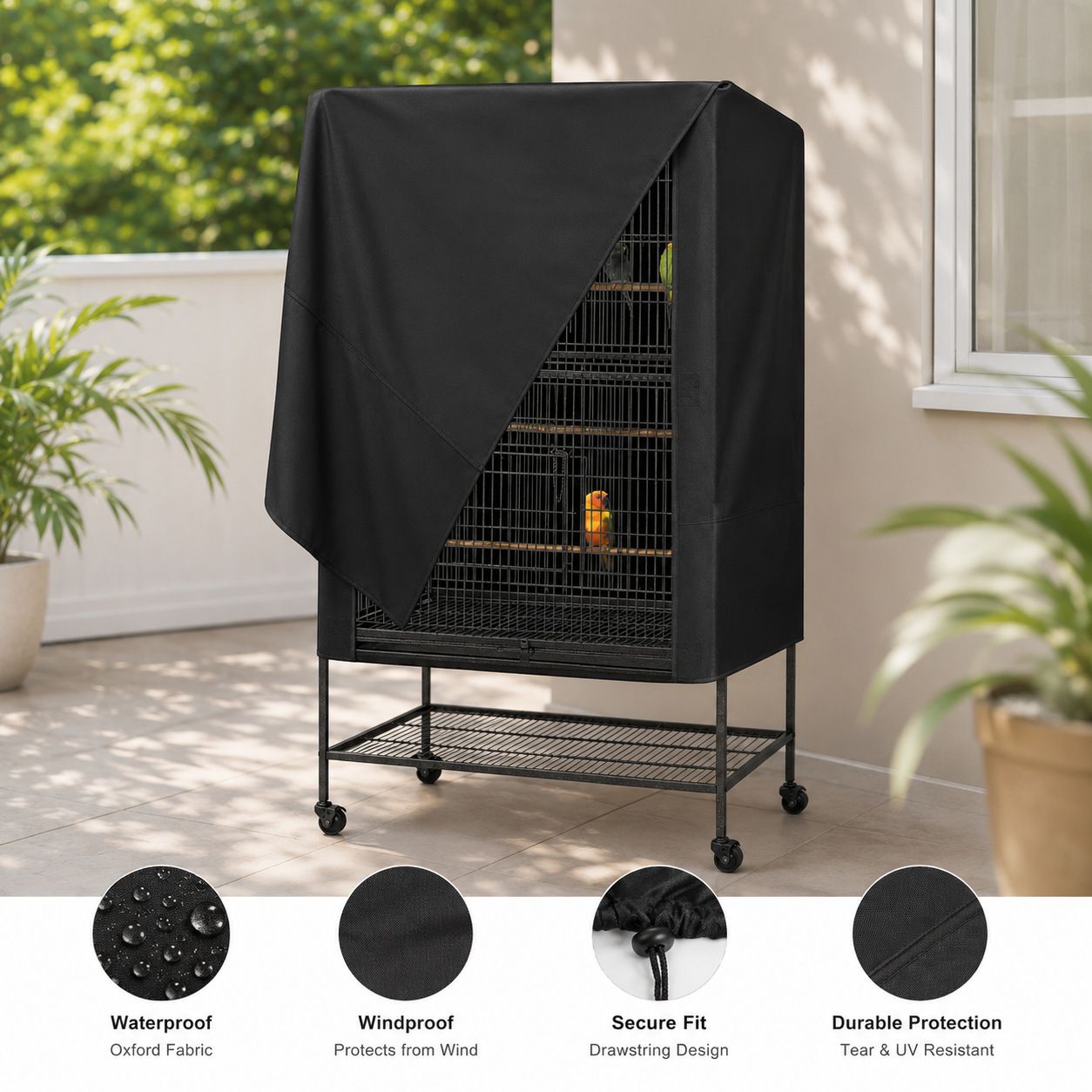 Durable Square Bird Cage Cover for Indoor and Outdoor Use image 3