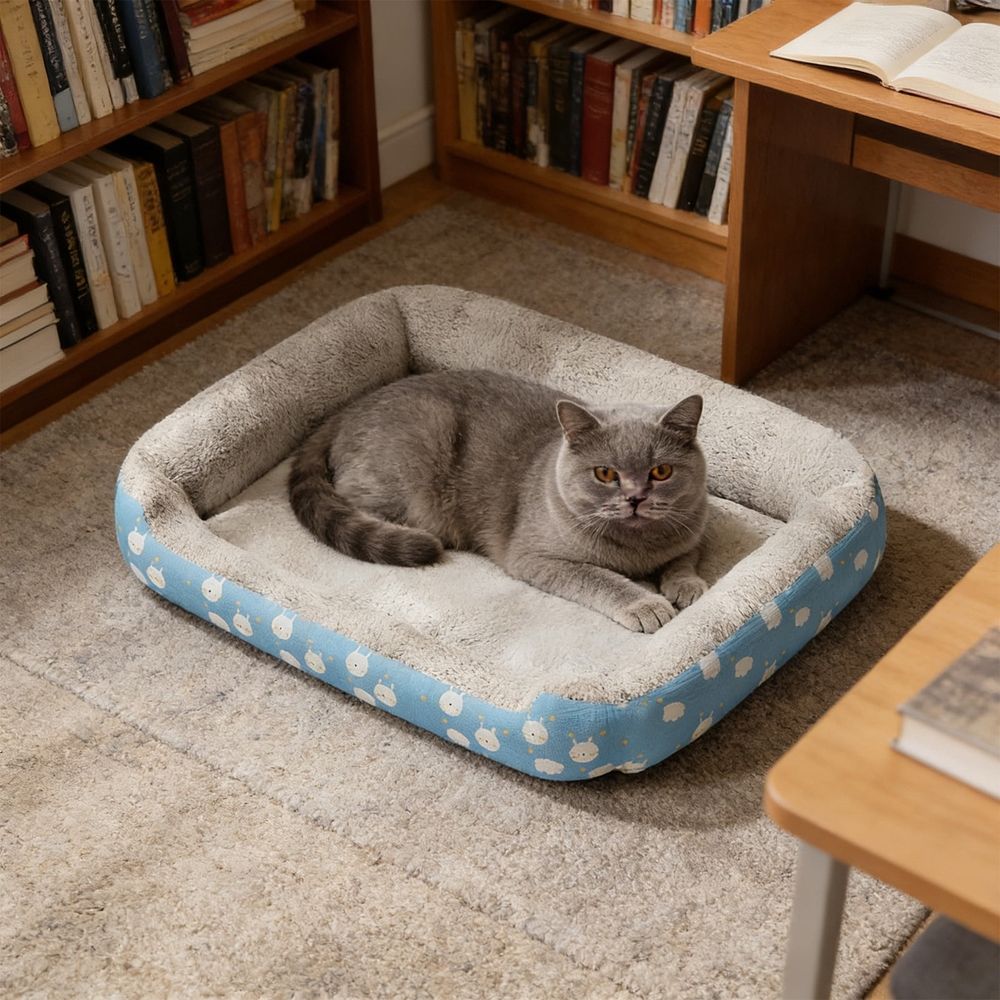 Blue L Plush Orthopedic Pet Bed For Dogs And Cats Washable Sofa Mat Crate Pad For… image 5