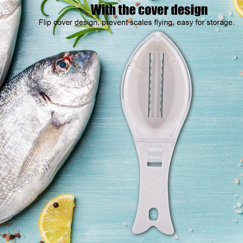 Quick Fish Scale Removal Brush Kitchen Fish Scale Planer Plastic Scraper…, White image 2